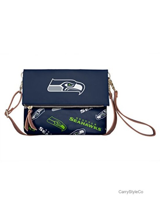Handbags - NFL Team Logo Foldover Purse Handbag with Adjustable Strap
